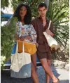 Maxi borsa shopper in cotone organico con stampa a onde Westford Mill