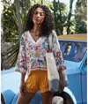 Maxi borsa shopper in cotone organico con stampa a onde Westford Mill