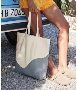 Maxi borsa shopper in cotone organico con stampa a onde Westford Mill