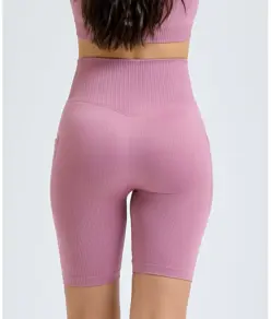 Pantaloncini da ciclista a costine seamless 3D fit donna TriDri® TriDri