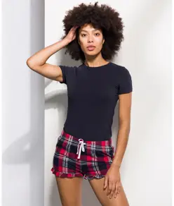 Pantaloncini tartan con volant donna SF