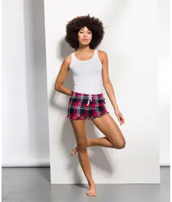 Pantaloncini tartan con volant donna SF
