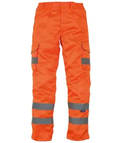 Pantaloni cargo alta visibilità in policotone con tasche per ginocchiere (HV018T/3M) YOKO