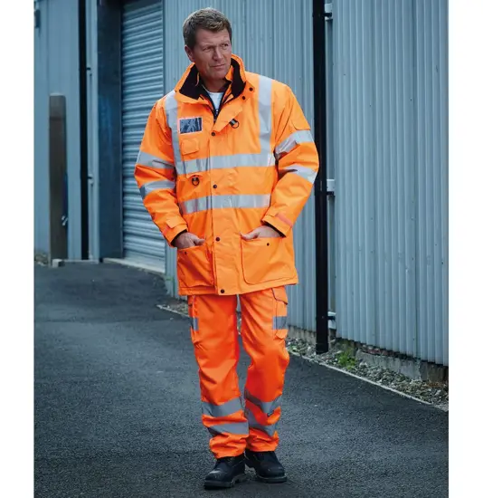 Pantaloni cargo alta visibilità in policotone con tasche per ginocchiere (HV018T/3M) YOKO