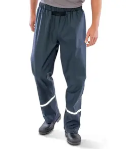 Pantaloni impermeabili in PU Prism con bande riflettenti e supporto riciclato Result Recycled