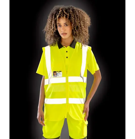 Pettorina di sicurezza con zip e porta badge Core Result Core