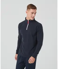 Pile a maniche lunghe con zip a 1/4 e profili a contrasto Finden & Hales