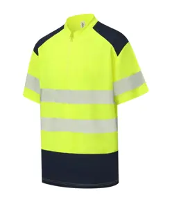 Polo alta visibilità con colletto alla coreana e zip (HVJ230) YOKO
