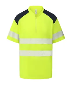 Polo alta visibilità con colletto alla coreana e zip (HVJ230) YOKO