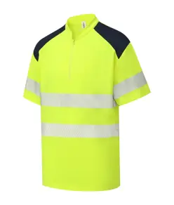 Polo alta visibilità con colletto alla coreana e zip (HVJ230) YOKO
