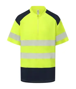 Polo alta visibilità con colletto alla coreana e zip (HVJ230) YOKO