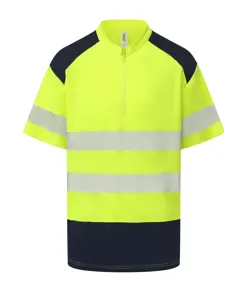 Polo alta visibilità con colletto alla coreana e zip (HVJ230) YOKO