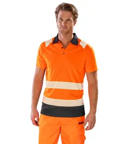 Polo alta visibilità riciclata Result Recycled