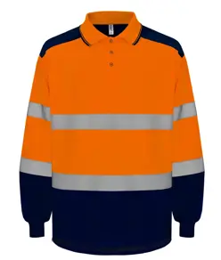 Polo bicolore a maniche lunghe alta visibilità (HVJ330) YOKO