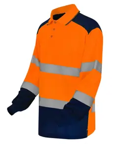 Polo bicolore a maniche lunghe alta visibilità (HVJ330) YOKO