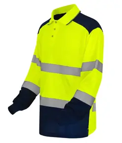 Polo bicolore a maniche lunghe alta visibilità (HVJ330) YOKO