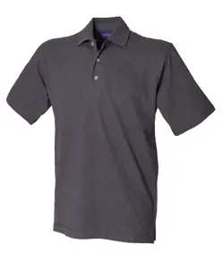 Polo classica in piqué di cotone con collo alla coreana Henbury