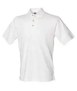 Polo classica in piqué di cotone con collo alla coreana Henbury