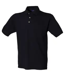 Polo classica in piqué di cotone con collo alla coreana Henbury