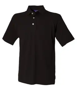 Polo classica in piqué di cotone con collo alla coreana Henbury