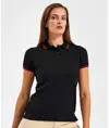 Polo donna vestibilità classica con profilo a contrasto Asquith & Fox