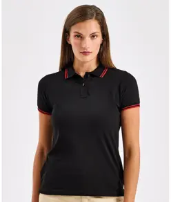 Polo donna vestibilità classica con profilo a contrasto Asquith & Fox
