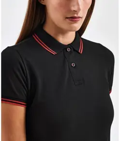 Polo donna vestibilità classica con profilo a contrasto Asquith & Fox