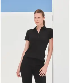 Polo elasticizzata a maniche corte donna SF