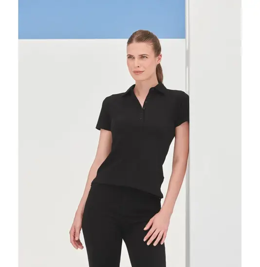 Polo elasticizzata a maniche corte donna SF