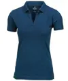 Polo stretch di lusso con scollo a V donna Harvard Nimbus