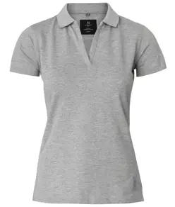 Polo stretch di lusso con scollo a V donna Harvard Nimbus