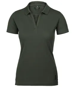 Polo stretch di lusso con scollo a V donna Harvard Nimbus
