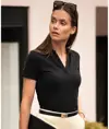 Polo stretch di lusso con scollo a V donna Harvard Nimbus