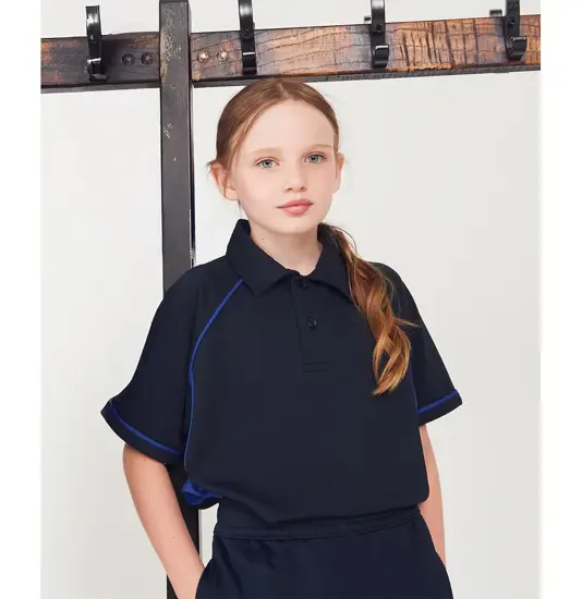 Polo tecnica bambino con profili a contrasto Finden & Hales