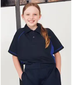 Polo tecnica bambino con profili a contrasto Finden & Hales