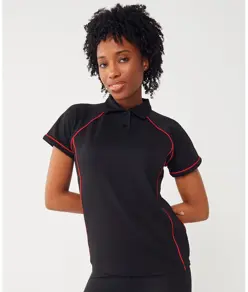 Polo tecnica da donna con piping Finden & Hales