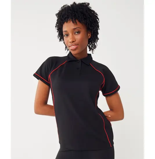 Polo tecnica da donna con piping Finden & Hales