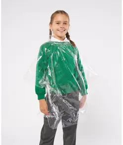 Poncho di emergenza in plastica con cappuccio per bambini Home & Living