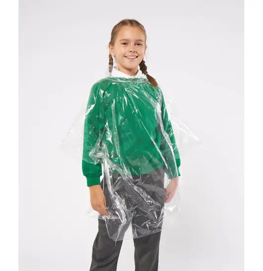 Poncho di emergenza in plastica con cappuccio per bambini Home & Living
