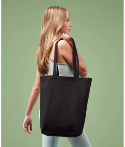 Shopper 'base piatta' in tela premium riciclata Nutshell