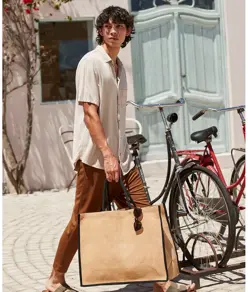 Shopper da mercato in iuta inamidata naturale Westford Mill