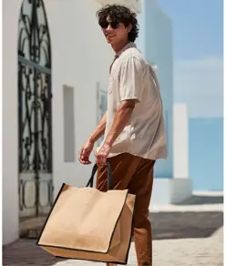 Shopper da mercato in iuta inamidata naturale Westford Mill