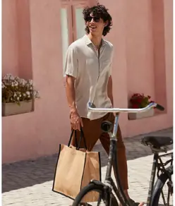 Shopper da mercato in iuta inamidata naturale Westford Mill