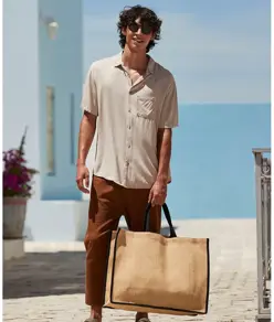 Shopper da mercato in iuta inamidata naturale Westford Mill