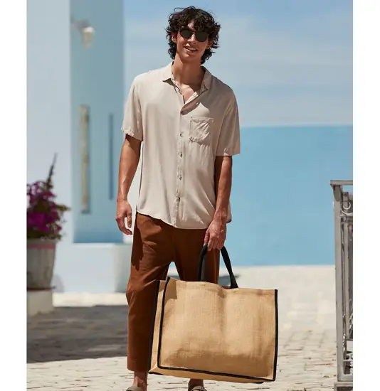 Shopper da mercato in iuta inamidata naturale Westford Mill