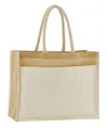 Shopper in iuta naturale inamidata con tasca in cotone Westford Mill