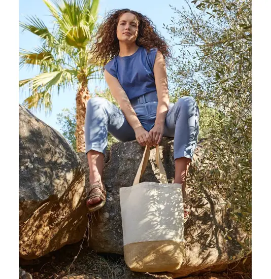 Shopper in tela con base in juta Westford Mill