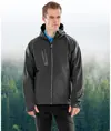 Softshell casual con cappuccio stampabile riciclato a 3 strati Result Recycled