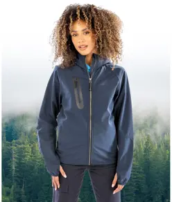 Softshell casual con cappuccio stampabile riciclato a 3 strati Result Recycled