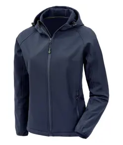 Softshell con cappuccio a 3 strati stampabile riciclato da donna Result Recycled